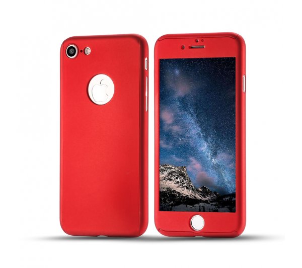 360° kryt Apple iPhone 7/8 - červený